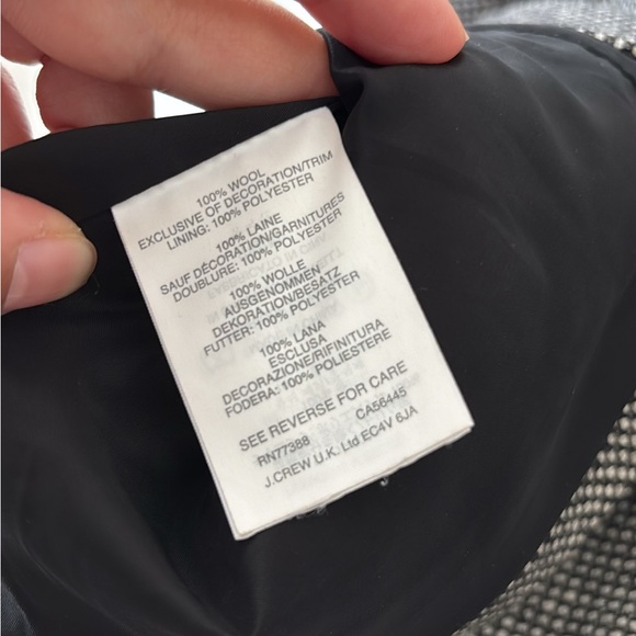 J.Crew Wool Tweed Single Button Blazer Jacket Black White Size 6 - Picture 5 of 5